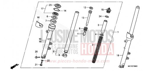 FOURCHETTE AVANT CBF600S9 de 2009
